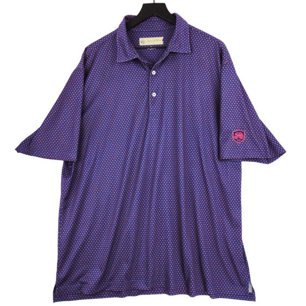 Donald Ross‎ Sportswear Mens Size XL Geo Print Button Golf Polo Active